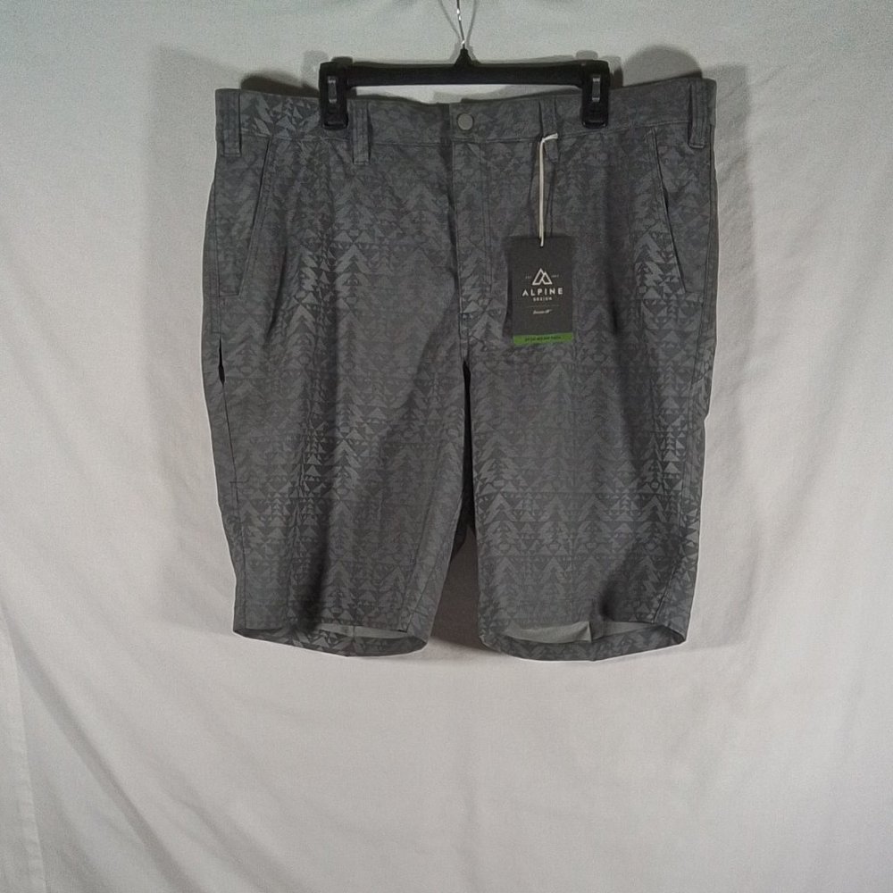 Men's Alpine Design Trail Head Tech Shorts Water Geo/Griffin-34-NWT